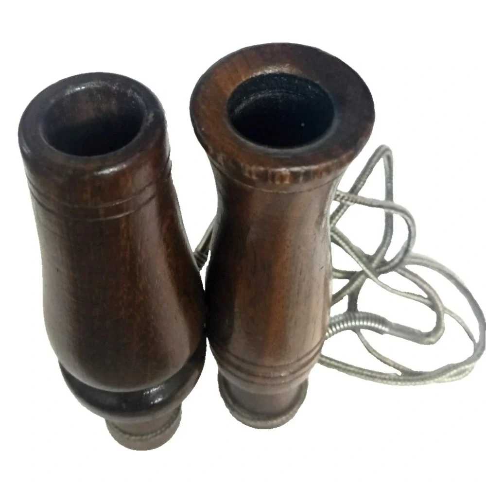 Vintage Set of‎ TWO wooden Duck Calls on Lanyard